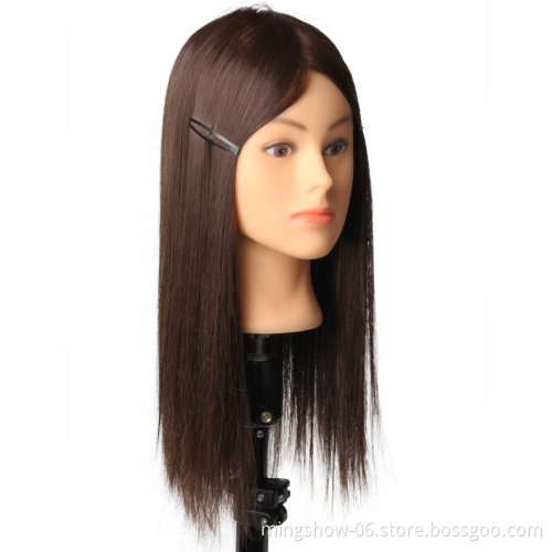 100% High Temperature Fiber Hair Training Head Hairdressing Practice Training Mannequin Doll Head For Sale